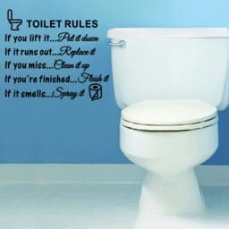 Toilet Rules Bathroom Removable Wall Sticker Vinyl Art Decals DIY Home Deco