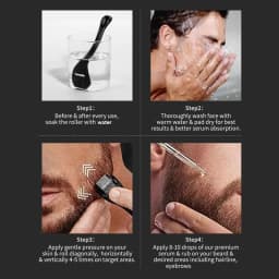 3pcs Men's Beard Care Set, Beard Oil, Moisturizing and Gentle, Beard Brush, Beard Roller, Suitable for Beard Care