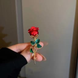 Green Red Crystal Rhinestone Four-Leaf Clover Flower Brooches Lapel Pins Jewelry Clothing Accessories Brooch for Women 2024