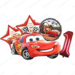 Cartoon Lightning Car Theme Foil Balloons Set Number 1-9 Balloon Cartoon Car Happy Birthday Party Decoration Supplies Party Prop