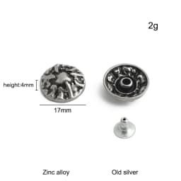 20/50/100PCS Old silver Flower/Round Conchos Screw Back Rivets For Bags Belt DIY Doll Clothes Sewing Riveting Button Accessories