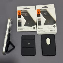 Spigen For MagSafe Smart Fold Card Holder Phone Holder For iPhone 17 Air 12 13 14 15 16 17 18 Pro Max Folding Bracket Card Bag