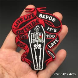 Feeling Good Embroidery Patch for Clothing Punk Iron on Patches Appliques DIY Sewing Clothes Jacket Jeans Home Decoration