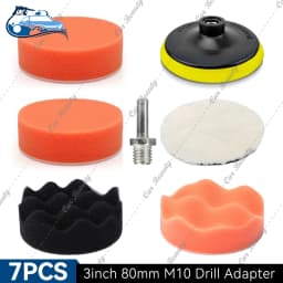 3 4 5 6 7 Inch Car Detailing Waxing Sponge Kit Sandpaper Disc Pad With M10 M14 Hex Drill Adapter for Auto Headlight Polishing