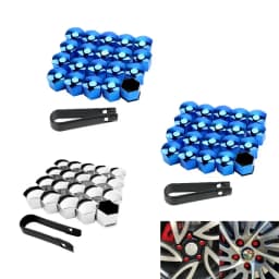 20/60pcs 17/19/21mm Wheel Nut Bolt Head Cover Cap Protective Bolt Caps Exterior Decoration Protecting Bolt Rims Screws Plugs