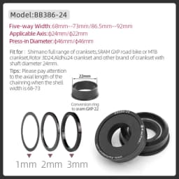KACTUS Bike Bottom Bracket Ceramic Bearing BB386 Central Movement Fit for Shimano SRAM GXP Cranksets 24mm Crank Bike Parts