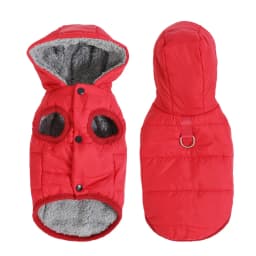 Thick Puppy Hooded Jacket for Small Medium Dogs Cats Winter Waterproof Dog Coat Clothes Soft Fleece Chihuahua Pug Pet Outfits