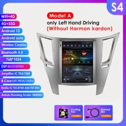 9.7inch 2 DIN Android 13 Car Radio for Subaru Outback Impreza Legacy 2009-2014 Multimedia Stereo Vertical Screen Carplay 360Cam