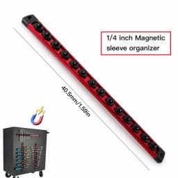 Premium Quality 360° Swivel ABS Socket Organizer Holder 1/4' 3/8' 1/2' Socket Clip Rail Tools Blue & Red