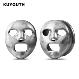 KUYOUTH Ear Expanders Plugs Copper Mask Earring Gauges Stretchers Piercing Body Jewelry 2PCS