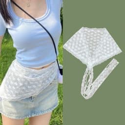 Versatile Triangle Lace Trim Half Skirt For Women Girls Summer Sweet Butt Curtain Stacked Short Skirts Fashion Headscarf