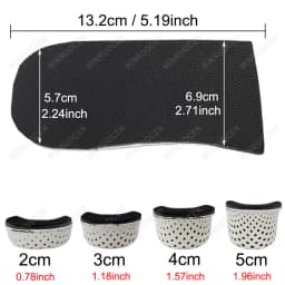1/2 Pairs 2/3/4/5cm Height Increase Insoles Unisex Memory Foam Heel Lifts Breathable Sweat Absorbent Elevator Shoe Pads Insoles