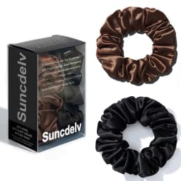 2PCS 100% Natural Silk Solid Color Hair Ties High Quality Hair Scrunchies Women Big Hairbands Hair Accessories 22Momme