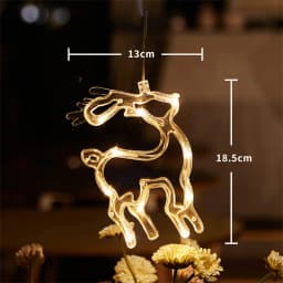 Christmas LED Light Snowflake Santa Hanging Sucker Lamp Window Ornaments Decoration for Home Xmas Navidad 2024 New Year Decor