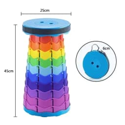 Hot Portable Folding Telescopic Stool Lightweight Plastic Subway Queuing Chair and Outdoor Camping Fishing with Carry Bag