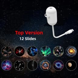 24 in 1 USB HD Galaxy Star Projection Lamp Night Sky LED Atmosphere Light Bullet Head Cool White Dimmable 3 Modes Plug Play