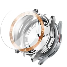 Tempered Glass+Bezel+Case For Samsung Galaxy Watch 6 Classic 43mm 47mm Cover TPU Bumper All-Around Protector Clear Screen Bezels