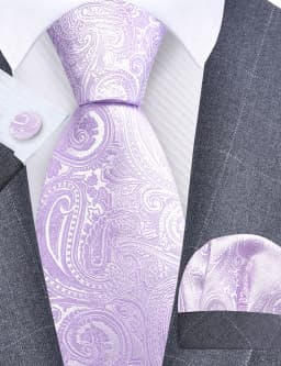GUSLESON 8cm Blue Black Pink Men Ties Pocket Square Cufflinks Set Paisley Silk Necktie Wedding Business Gift Tie Accessories