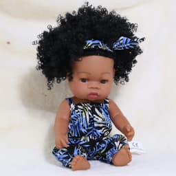 14 Inch 35cm Reborn African Doll Simulation Soft Vinyl Newborn Baby Dolls Children Lifelike Toys Girls Christmas Birthday Gifts