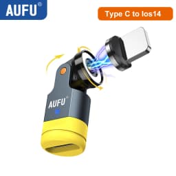 AUFU 1PIN Magnetic OTG Adapter For iPhone Xiaomi 540 Rotate Elbow Magnet Micro USB to Type C Male Converter for HUAWEI Samsung