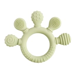BPA Free Silicone Teether Food Grade Baby 0-12 Toys Teething Rattle Sensory Toys for Toddlers Silicone Hand Bell Soothing Toys