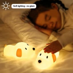 USB Rechargeable Bedside Mood Light Puppy Lamp Silicone Dog LED Night Lights Touch Sensor Colors for Children Baby Toy Gift