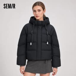 Semir Women Down Jacket 80 Percent Down Fill Loose Fit Hooded Minimal Design Puffer 2026 New Winter Daily Wear Comfort Fit