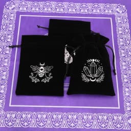 1Pcs 13x18cm Tarot Storage Velvet Bag Drawstring Pocket Board Game Card Embroidery Package Witchcraft Supplies for Altar Tarot