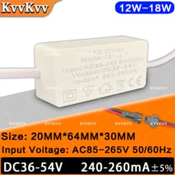 LED AC85-265V Lighting Transformer 3W 5W 7W 12W 18W 24W Constant 12V Drive Power Supply For DIY LED Home Panel Downlight Bulb