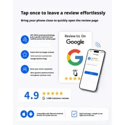 100Pcs Google Review Tap NFC Card NTAG215, Reusable Time‑Saving Business Card for Customer Feedback Reviews