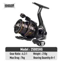 Kingdom Micro Fly Pro Fishing Spinning Reel Ultra Light 8+1 Sealed Bearings 160g 8KG Max Drag 5.2:1 Gear Ratio Fishing Reel