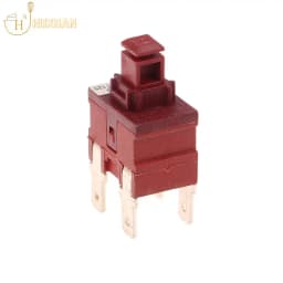 Power Switch Push Button KAN-L5 P12-2 Switch 8A 250VAC 2/4pin Self-locking for Water Heater Vacuum Cleaner