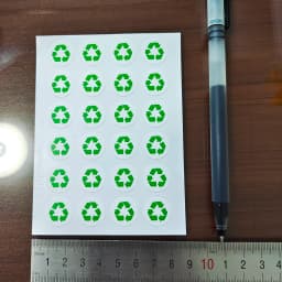 1000pcs Recycle Logo Label Art Paper Sticker for Recyclable Environmental Friendly Products Green Color Round Factory Tag