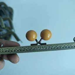 10pcs 20.5cm Big Candy Bead Metal Purse Frame Square Embossed Antique Bronze Lace Coin Purse Frame Kiss Clasp Accessory
