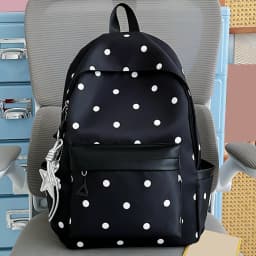 Polka Dot Aesthetic Preppy Backpack Kawaii Sweet Campus Bookbag Travel Casual Daypack for Elementary & Middle Girl Students