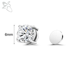 ZS 1 Piece Magnetic Clip-on Earrings Star Heart Shape CZ Crystal Ear Clip No Piercing Ear Stud No Pierced Earring Jewelry 4-8MM