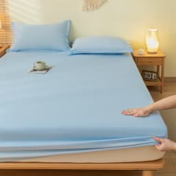 Soft Cotton Fitted Sheet Single Double King Queen Size Mattress Cover with Elastic Band Bed Sheet Bed Linens 100/120/150/180/200