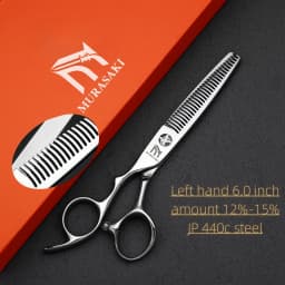 Professional Left Hand Scissors,6-6.5-6.8 inch Hair Cutting Scissors,Japanese 440C Steel,High Quality Barbershop Accessories