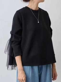 Korean Style Long Sleeve round Neck Sweater Doll Shirt Short Women's Clothing Mesh Splice Anti-Aging Cute Style Female Top