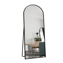 Curved Top Full Body Mirror with Round Corners, 180×80cm Bedroom Mirror for Hanging, Standing, Leaning, Dressing Wall Mirror
