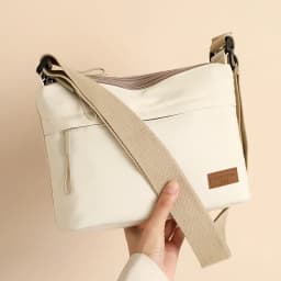 3 Main Pockets High Capacity Shoulder Crossbody Bag for Women Multi-pocket Purse Canvas Handbag Suitable for Mothers Shopping