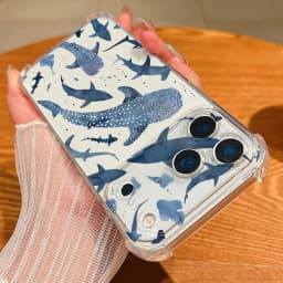 Shark Turtle Phone Case For iPhone 17e 17 Pro 16 15 Pro Max 14 13 12 Pro 11 Shockproof Soft Silicone Transparent Anti-fall Cover
