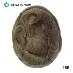Invisible Hairline Hair System Unit for Men 0.03-0.04mm Super Thin Base Toupee Indian Human Hair Mens' Topper Wig