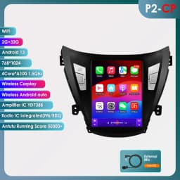 Hizpo 9.7" Tesla Style Android 13 Radio For Hyundai Elantra Avante I35 2011-2013 Multimedia Stereo Player GPS Navigaion 2 din BT