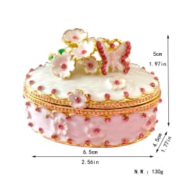 12 Styles Jewelry Trinket Box Hinged Metal Enameled Figurines Hand Painted Storage Case Wedding Ring Holder Home Dresser Decor