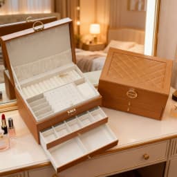Luxury Jewelry Box Multi-layer Leather Jewelry Storage Box with Drawers Large Capacity Organizer for Earrings Rings Necklaces