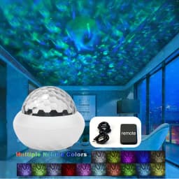 Control USB LED Galaxy Projector Lamp 360° Auto Rotating Ball Atmosphere Night Lights Remote Northern Light for Room Party Decor