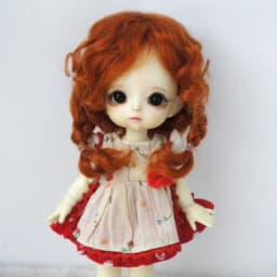 JD644 4-5inch 5-6inch Messy Baby Curly Mini Twintail Mohair BJD Wigs 1/8 1/12 OB11 Lati Yellow Doll Accessories