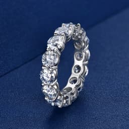 IOGOU Full Moissanite Eternity Rings Silver 925 Personalized Wedding Band Women 2mm-5mm Real Sparking Diamond Engagement Jewelry