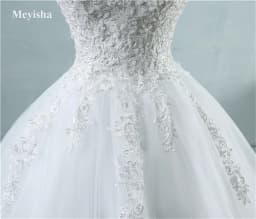 Customized ZJ9076 Ball Gown Spaghetti Straps White Ivory Tulle Pearls Bridal Dress For Wedding Dresses 2026 Marriage